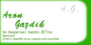 aron gazdik business card
